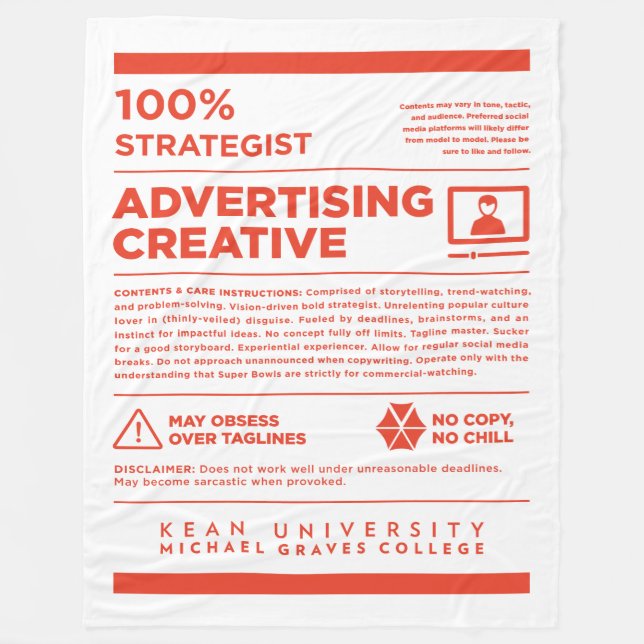 Kean MGC Advertising Care Label Fleecefilt (Framsidan)