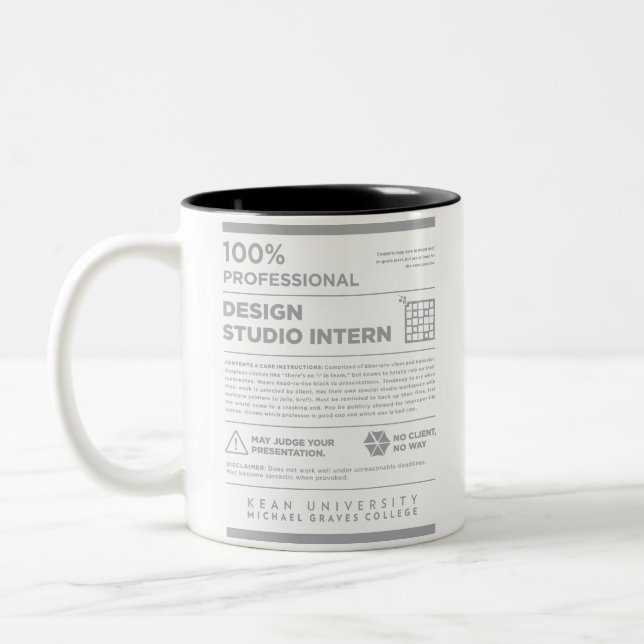 Kean MGC Care Label Design Studio Mug Två-Tonad Mugg (Vänster)