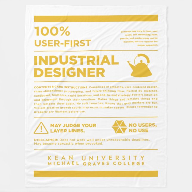 Kean MGC Industrial Design Care Label Fleecefilt (Framsidan)