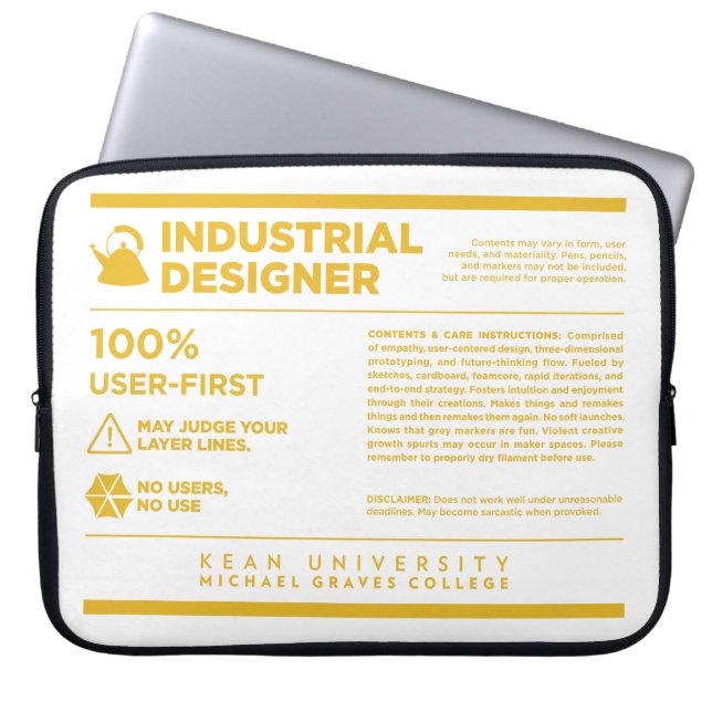Kean MGC Industrial Design Care Label Laptop Fodral (Framsidan)