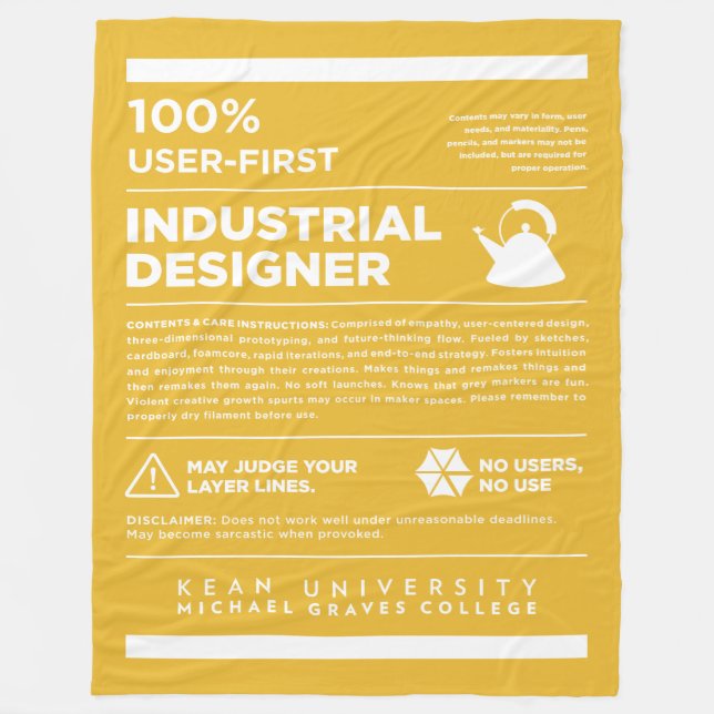 Kean MGC Industridesign Tvättsymboler Fleecefilt (Framsidan)