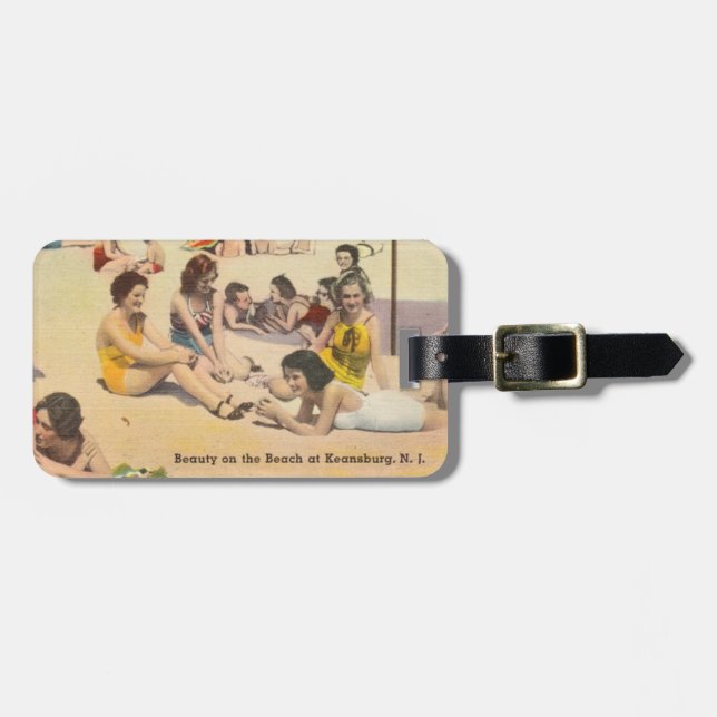 Keansburg, New jersey - Antique Beach Shore Scene Bagagebricka (Horisontell Framsida)