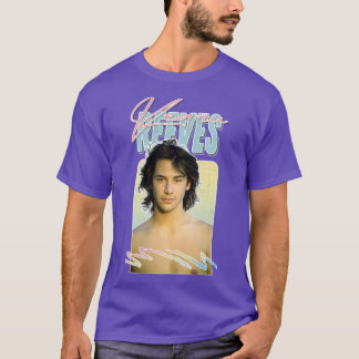 Keanu Reeves Retro 90s Aesthetic Fläkt Artwork T Shirt