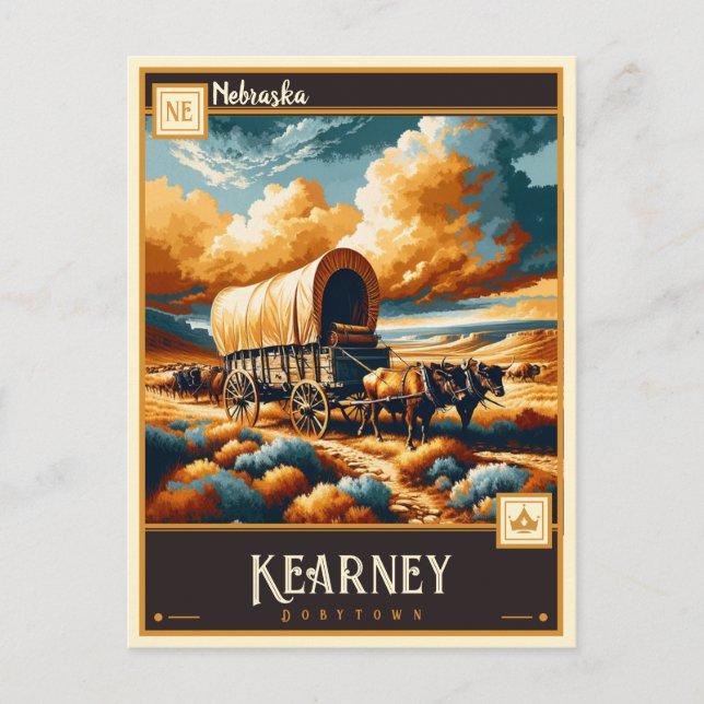 Kearney, Nebraska | VINTAGE Vykort (Framsida)