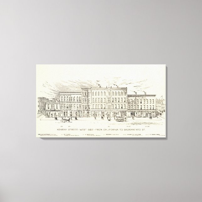 Kearny, Kalifornien och Sacramento Väster Side Canvastryck (Framsida)