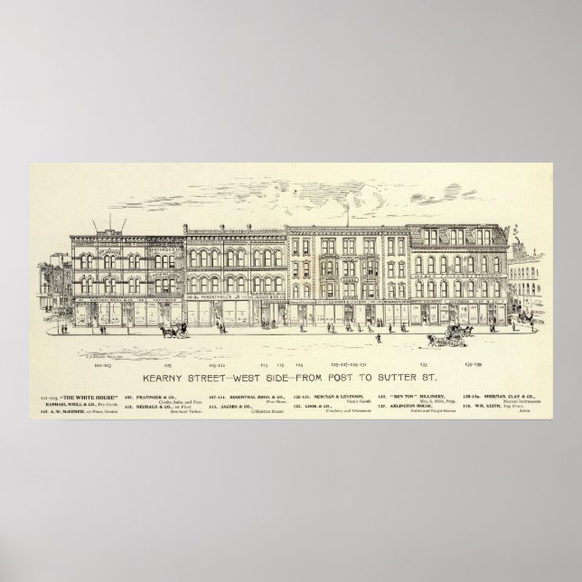 Kearny, Post and Sutter Väster Side Poster (Framsidan)