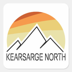 Kearsarge North New Hampshire Retro Fyrkantigt Klistermärke