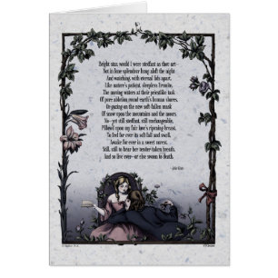 Keats "Bright Star" Victorian Art Card Hälsningskort