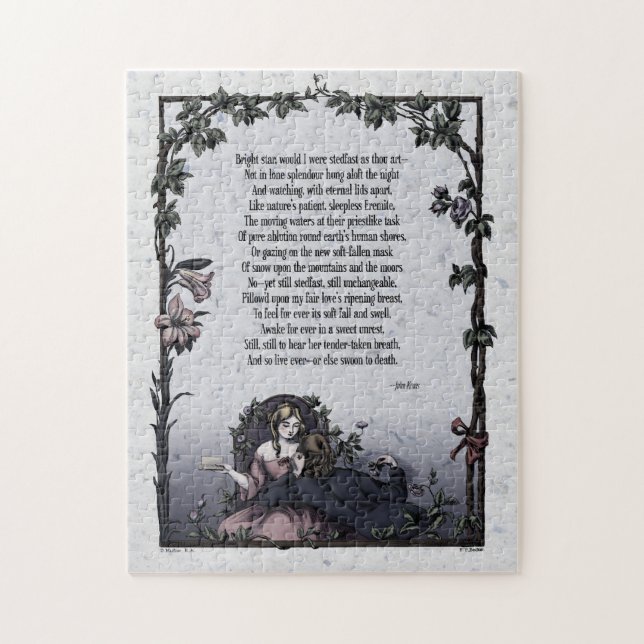 Keats "Bright Star" Victorian Art Poetry Puzzle Pussel (Vertikal)