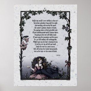 Keats "Bright Star" Victorian Poetry Art 17x22 Poster