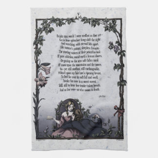 Keats "Bright Star" Victorian Poetry Art Tea Towel Kökshandduk