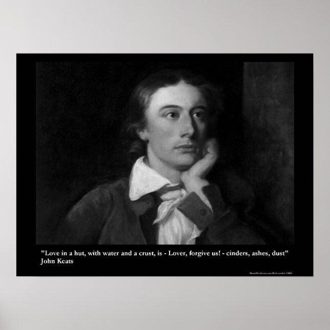 Keats Kärlek/Hydd Citat På Samlar Konstaffischer Poster (Framsidan)