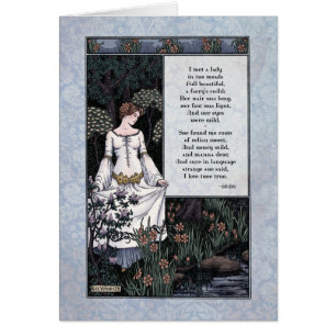 Keats "La Belle Dame" Victorian Art Card Hälsningskort