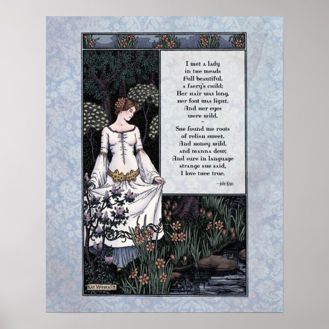 Keats "La Belle Dame" Victorian Art Poetry 16x20 Poster (Framsidan)