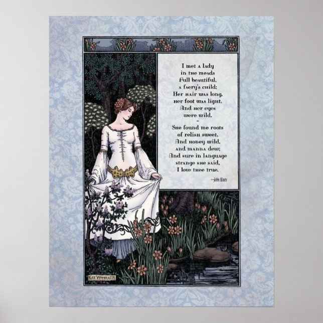 Keats "La Belle Dame" Victorian Art Poetry 17x22 Poster (Framsidan)