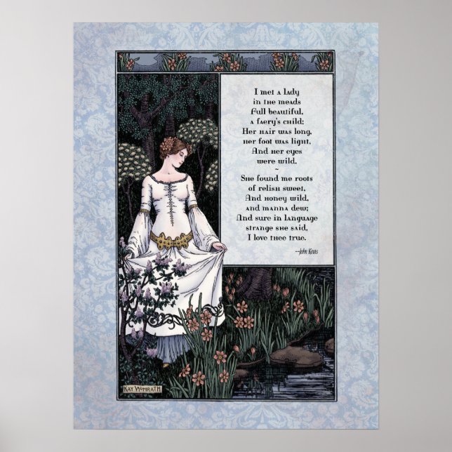 Keats "La Belle Dame" Victorian Art Poetry 18x24 Poster (Framsidan)