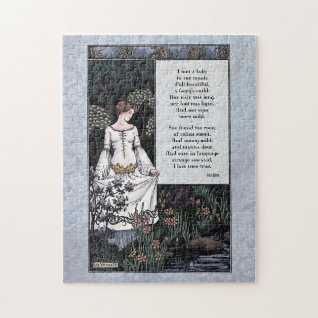 Keats "La Belle Dame" Victorian Art Poetry Puzzle Pussel (Vertikal)