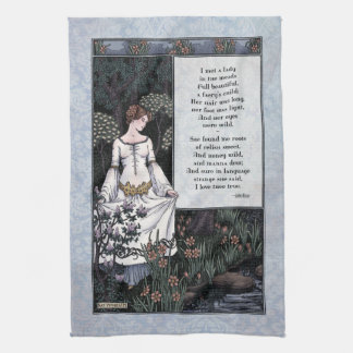 Keats "La Belle Dame" Victorian Dikt Art Tea Towel Kökshandduk