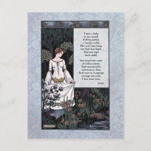 Keats "La Belle Dame" Viktorian Postcard Vykort