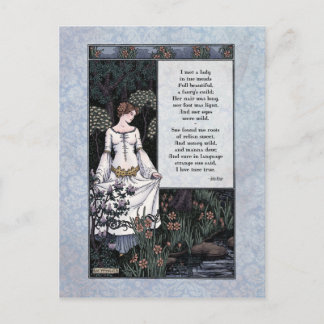 Keats "La Belle Dame" Viktorian Postcard Vykort