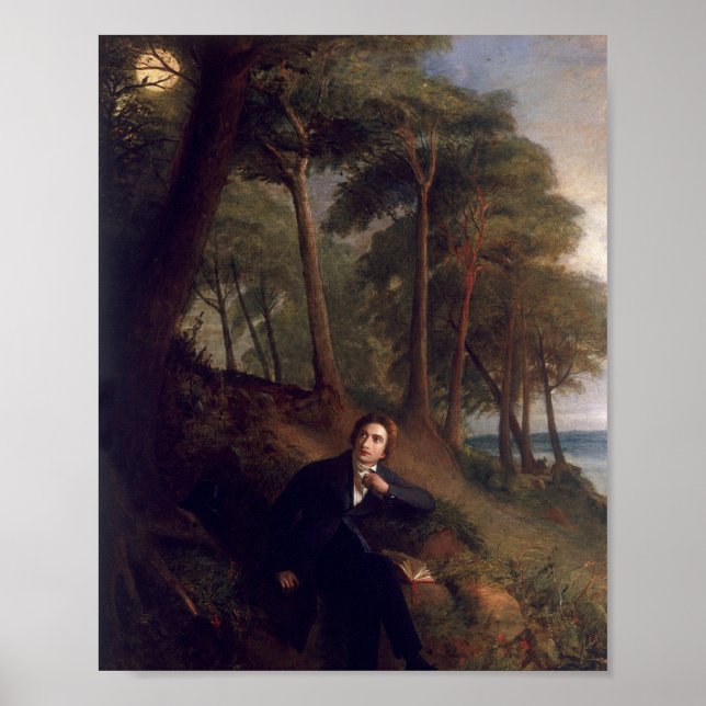 Keats som lyssnar på nattligenalen poster (Framsidan)