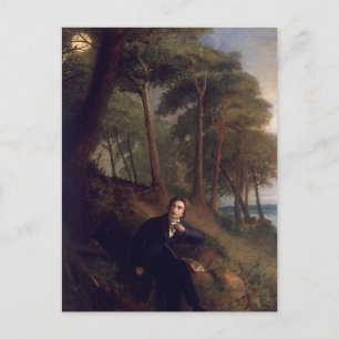 Keats som lyssnar på nattligenalen vykort