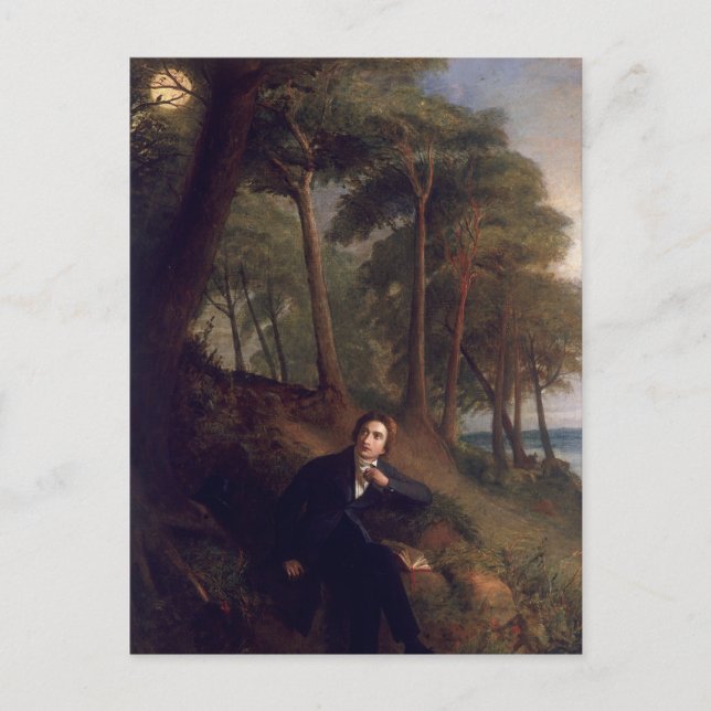 Keats som lyssnar på nattligenalen vykort (Framsida)