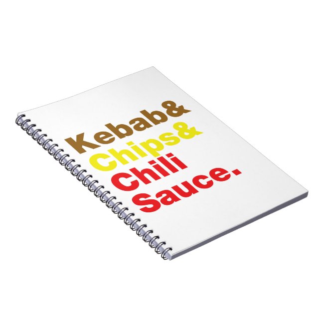 Kebab & Chip & Chili Sauce. Anteckningsbok Med Spiral (Högra Sidan)