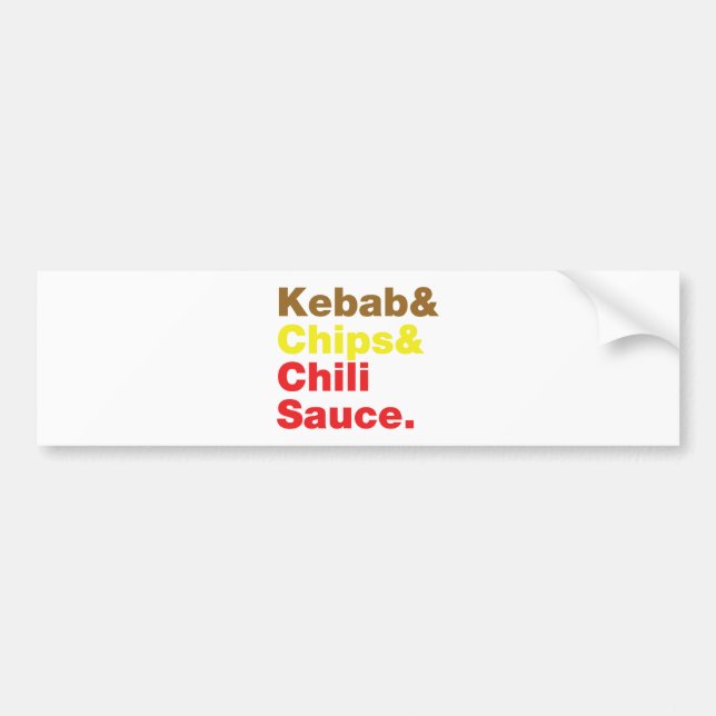 Kebab & Chip & Chili Sauce. Bildekal (Framsidan)