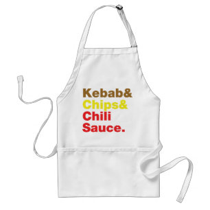 Kebab & Chip & Chili Sauce. Förkläde