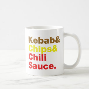 Kebab & Chip & Chili Sauce. Kaffemugg