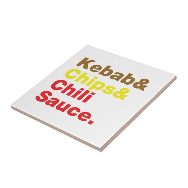 Kebab & Chip & Chili Sauce. Kakelplatta (Sidan)