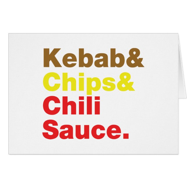 Kebab & Chip & Chili Sauce. Kort (Framsidan Horizontal)