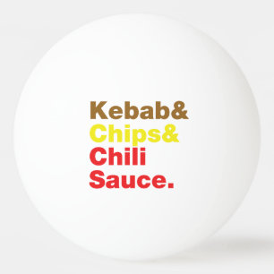 Kebab & Chip & Chili Sauce. Pingisboll