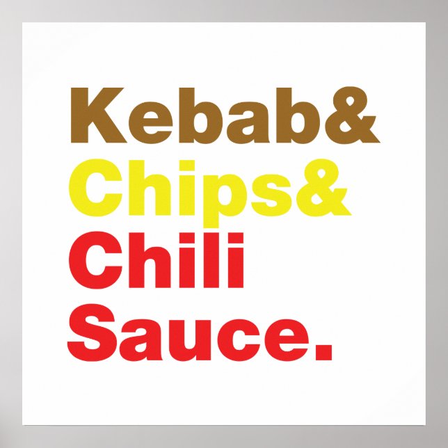 Kebab & Chip & Chili Sauce. Poster (Framsidan)
