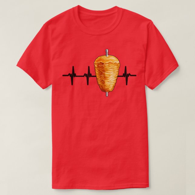Kebab Heartslag Pulse Turkey Food T Shirt (Design framsida)