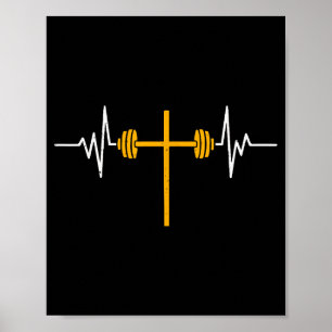 Kedelklocka Kors Hantel Jesus Rolig Kristet Tränin Poster