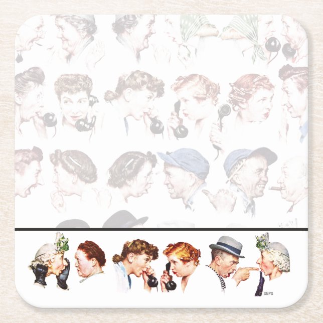 Kedja av skvaller 4 underlägg papper kvadrat (Framsidan)