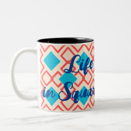 Kedja för orangens kvadratkedja Två-Tonad mugg