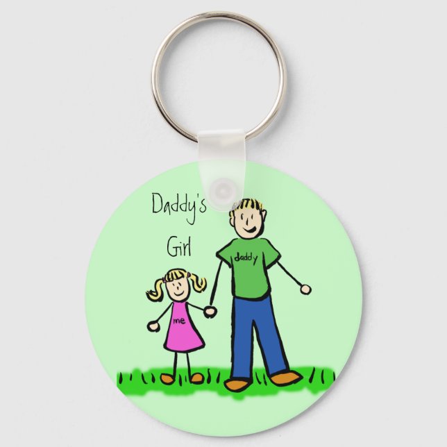 Kedja för pappor Blond Keychain (Anpassa) Nyckelring (Framsida)