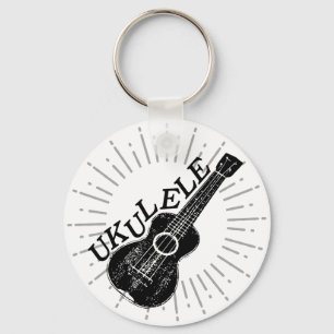 Kedja för Ukulele-text och bildnycklar Nyckelring