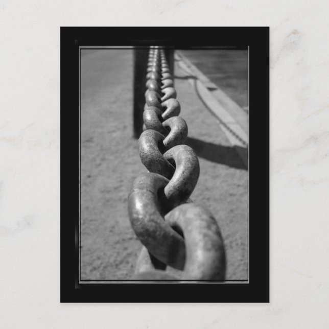 Kedja i svartvitt vykort (Framsida)