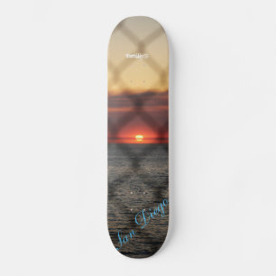 Kedjad solnedgång old school skateboard bräda 18 cm