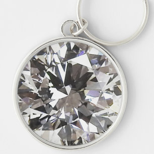 Kedjan Brilliant Round Diamond Keychain Rund Silverfärgad Nyckelring