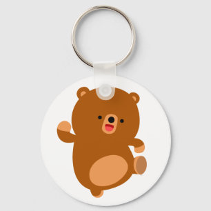 Kedjan Cute Perky Tecknad Bear Keychain Nyckelring