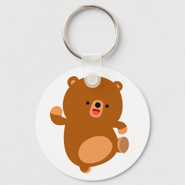 Kedjan Cute Perky Tecknad Bear Keychain Nyckelring (Framsida)