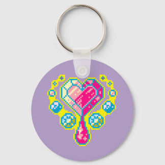Kedjan Heart Gem Pixel Art Keychain Nyckelring