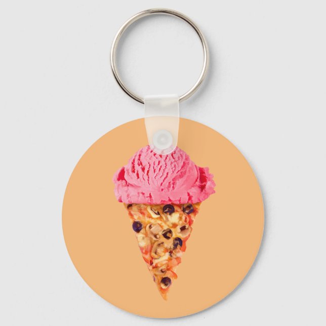 Kedjan Ice Cream Pizza Keychain Nyckelring (Framsida)