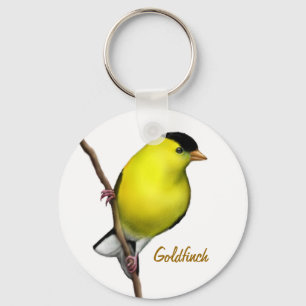 Kedjan "Male American Goldfinch Bird Keychain" Nyckelring