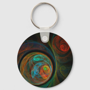 Kedjan Reborn Blue Abstrakt Art Keychain Nyckelring